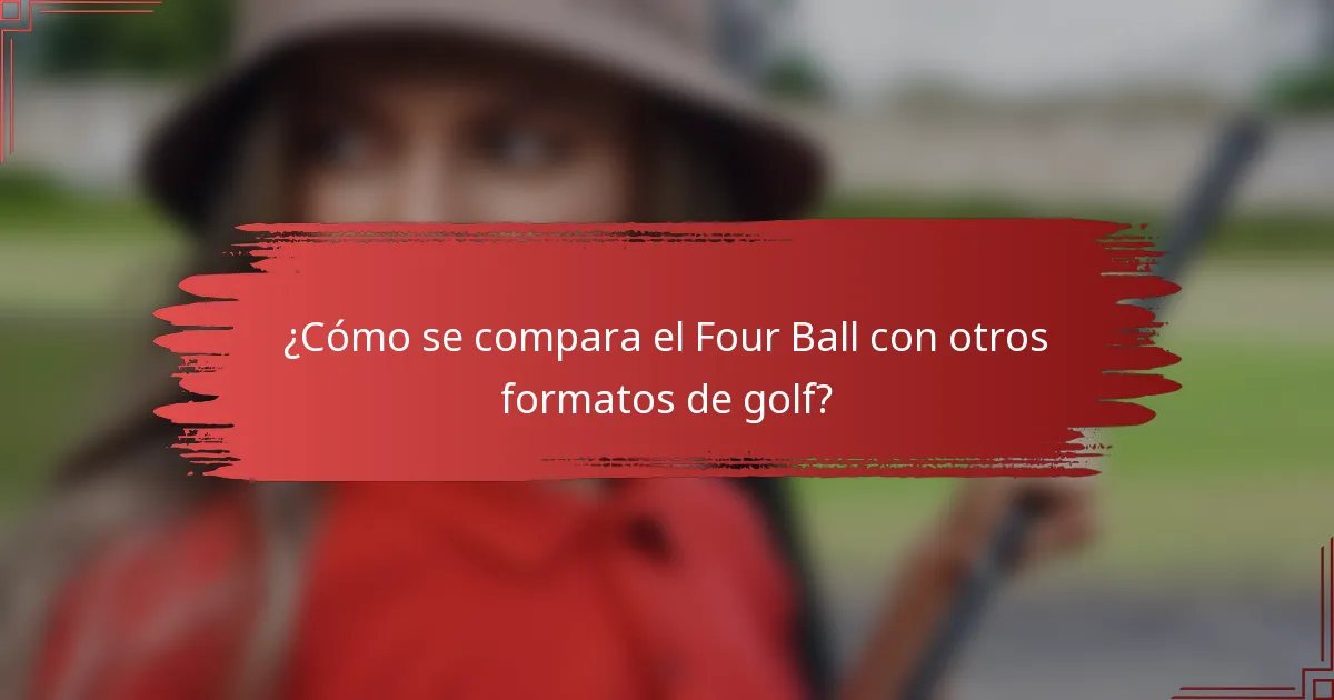 ¿Cómo se compara el Four Ball con otros formatos de golf?
